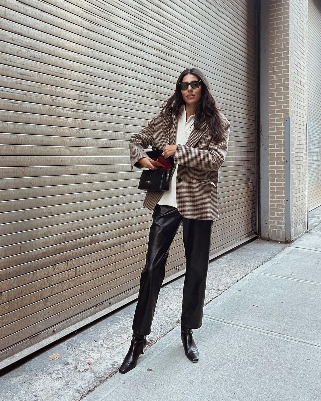 Plaid Blazer with Wide-Leg Jeans — Trendy Casual Outfits