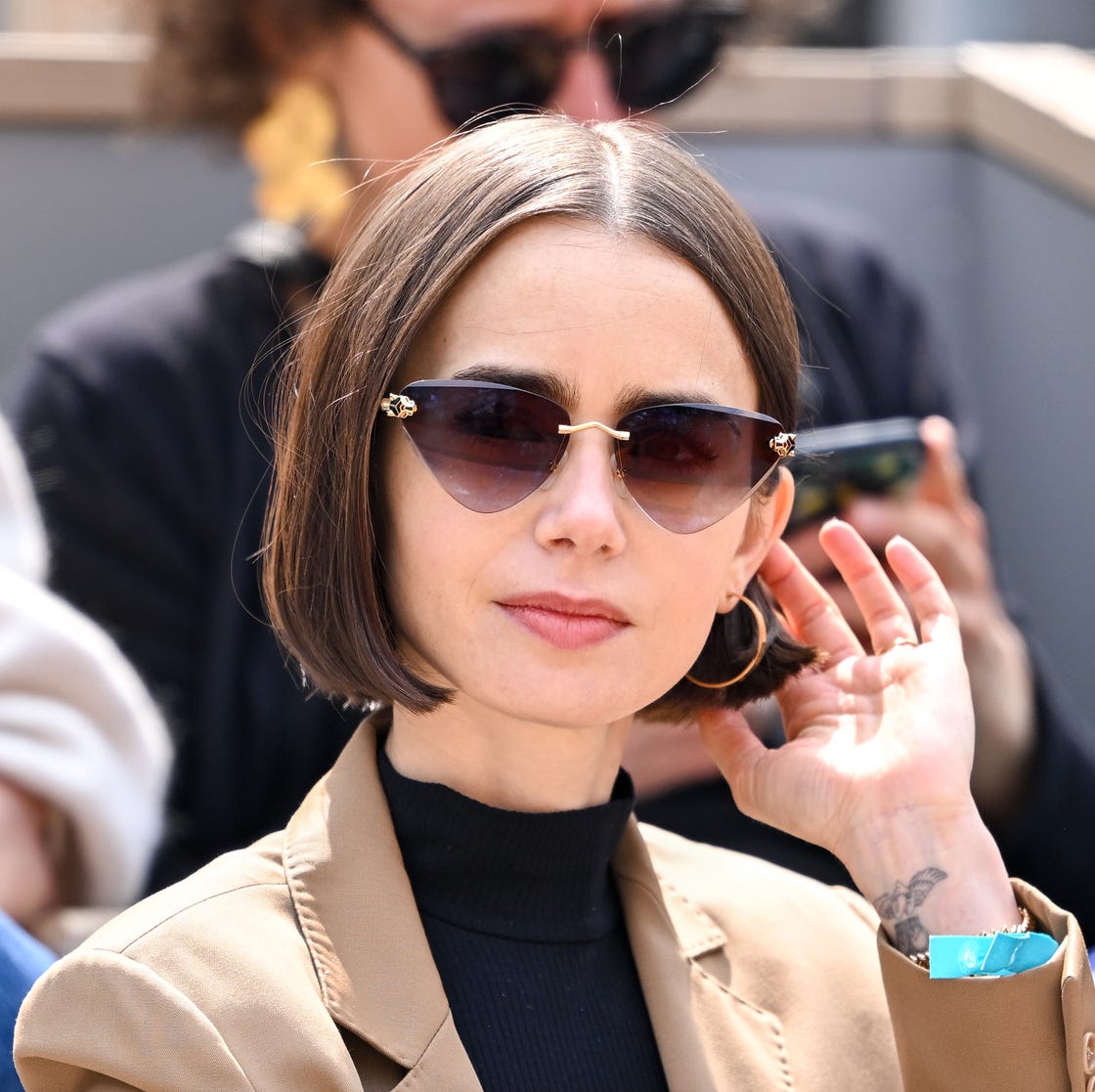 Sharp Dark Brown Bob With Side Part — Trendy Chin Length Hair