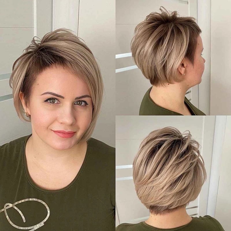 Layered Ash Blonde Bob With Volume — Trendy Chin Length Hair