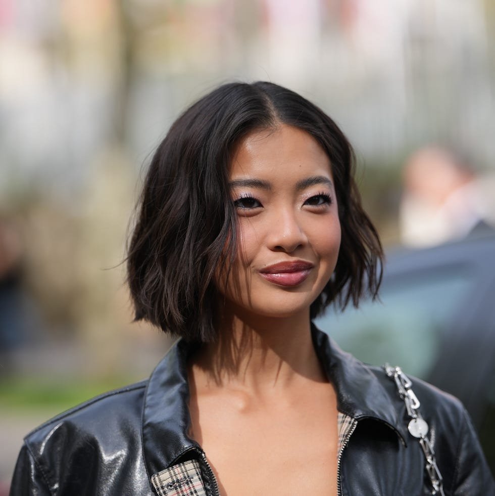Thick Dark Brown Bob With Natural Texture — Trendy Chin Length Hair