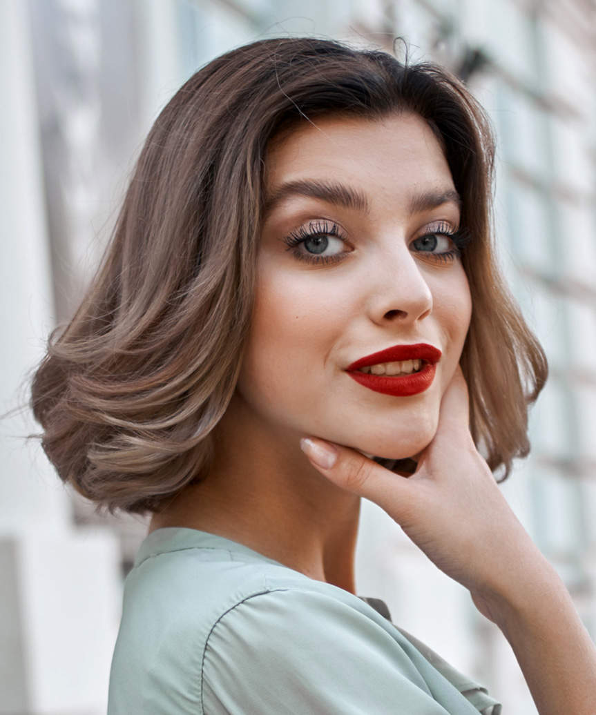 Dark Blonde Bob With Balayage And Soft Waves — Trendy Chin Length Hair