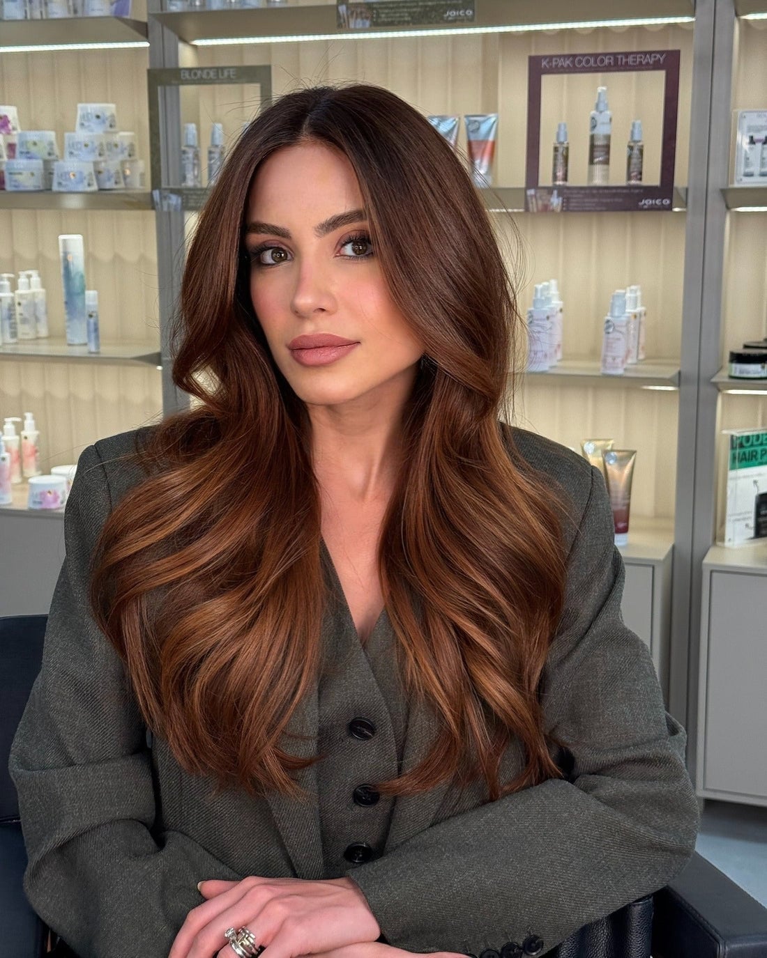 Warm Chocolate Brown With Lighter Brown Balayage Warm Chocolate Brown With Lighter Brown Balayage — Trendy Chocolate Hair Color