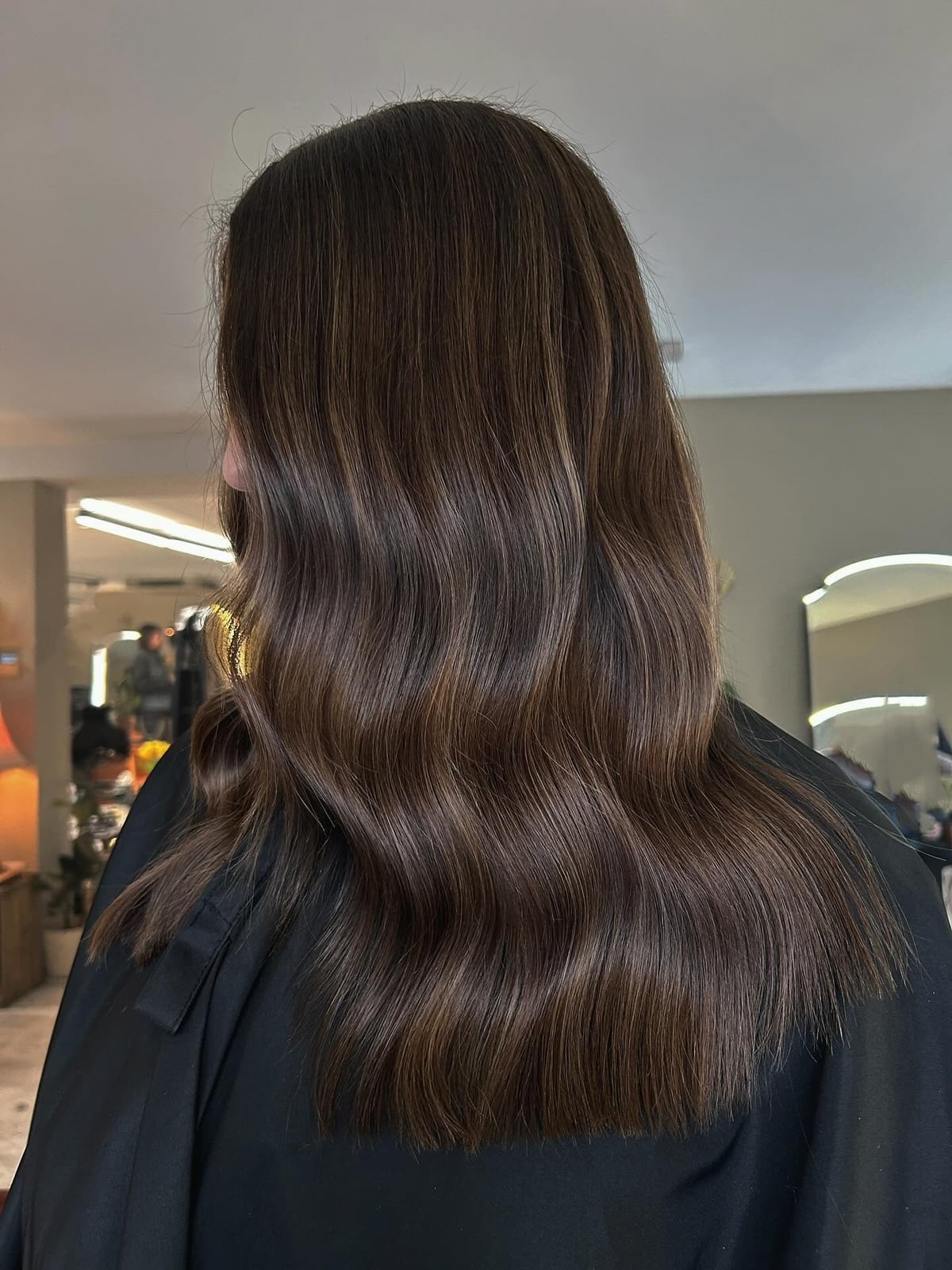 Rich Mocha Brown With Subtle Highlights, Close-Up Take Rich Mocha Brown With Subtle Highlights, Close-Up Take — Trendy Chocolate Hair Color