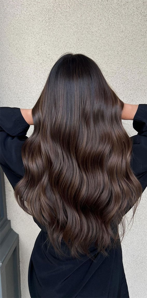Silky Dark Chocolate With Glossy Shine Silky Dark Chocolate With Glossy Shine — Trendy Chocolate Hair Color