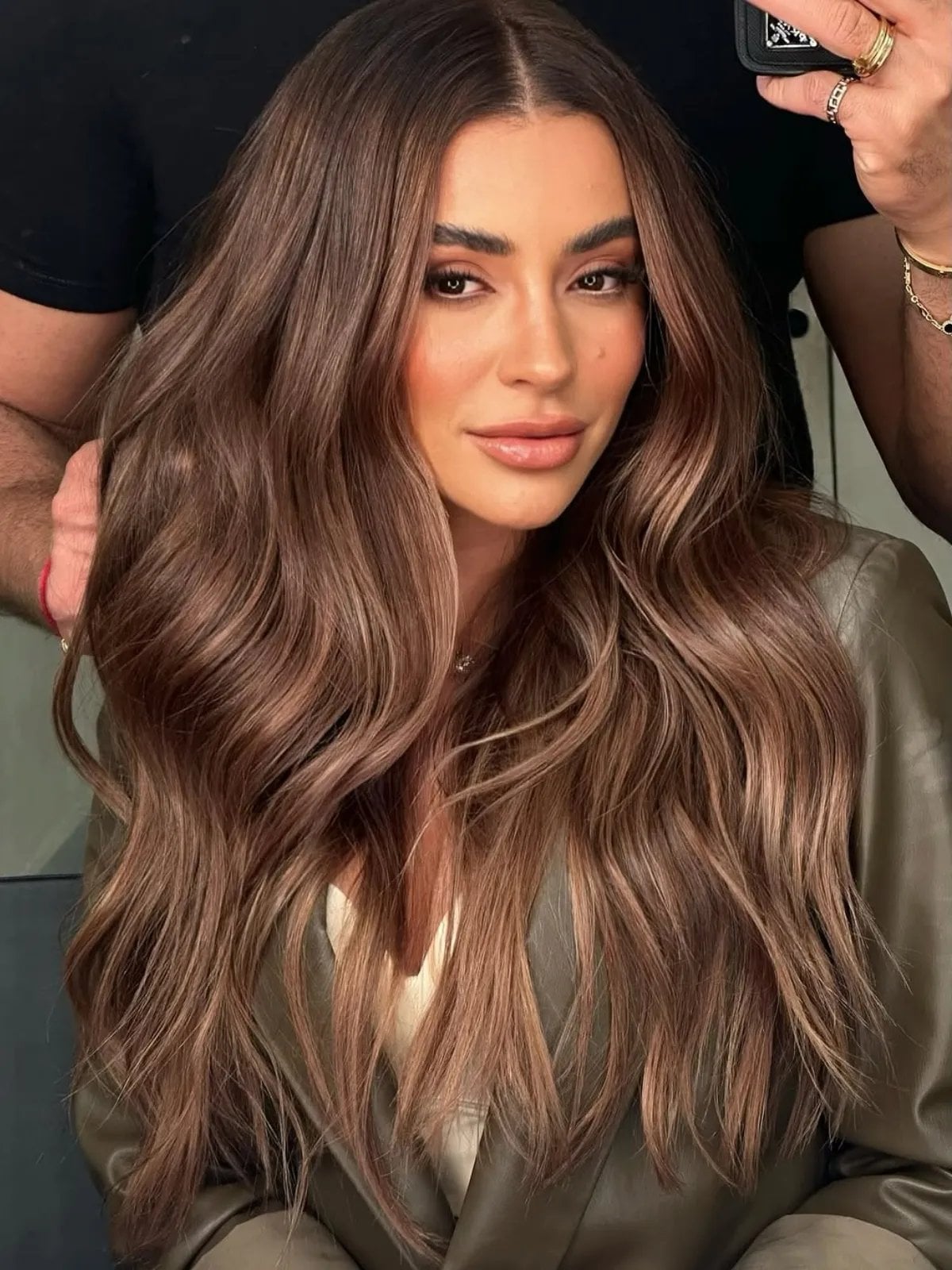 Mocha Brown With Subtle Warm Highlights, Mid-Back Mocha Brown With Subtle Warm Highlights, Mid-Back — Trendy Chocolate Hair Color