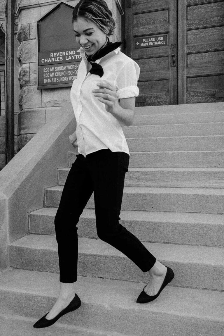 Black Trousers with White Button-Down Shirt — Trendy Church Outfits
