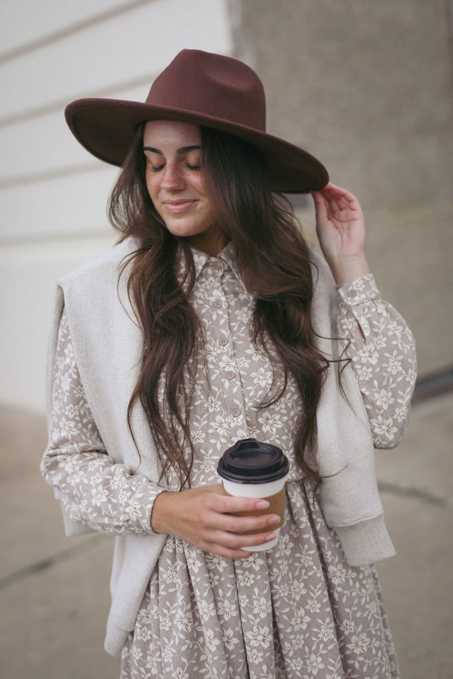 Cream Knit Cardigan Over Black Satin Midi Skirt — Trendy Church Outfits