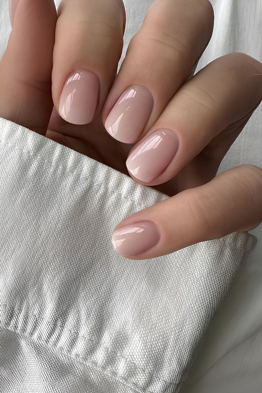Sheer Milky Pink Short Square Nails Sheer Milky Pink Short Square Nails — Trendy Clean Girl Nails