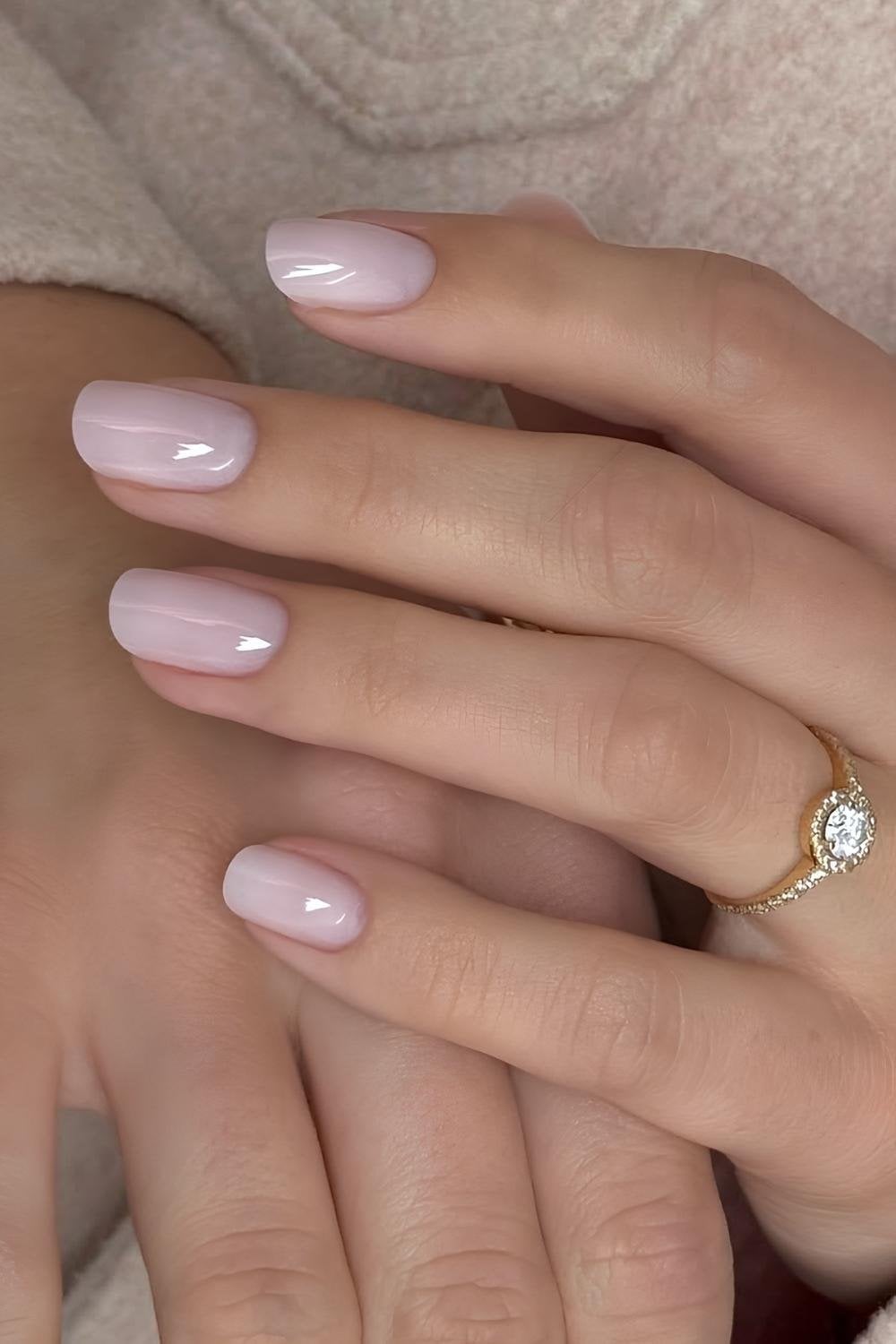Flawless Sheer Milky Pink Soft Square Flawless Sheer Milky Pink Soft Square — Trendy Clean Girl Nails
