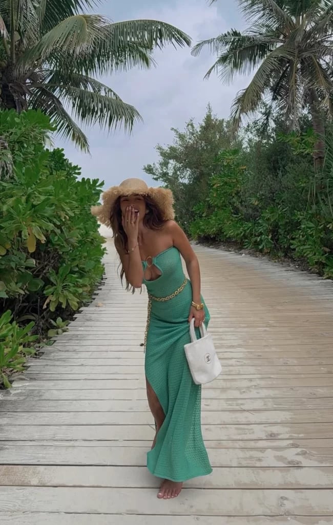Seafoam Green Knit Maxi Dress with Cut-Out for Beach Vacation Seafoam Green Knit Maxi Dress with Cut-Out for Beach Vacation — Trendy Coastal Outfits
