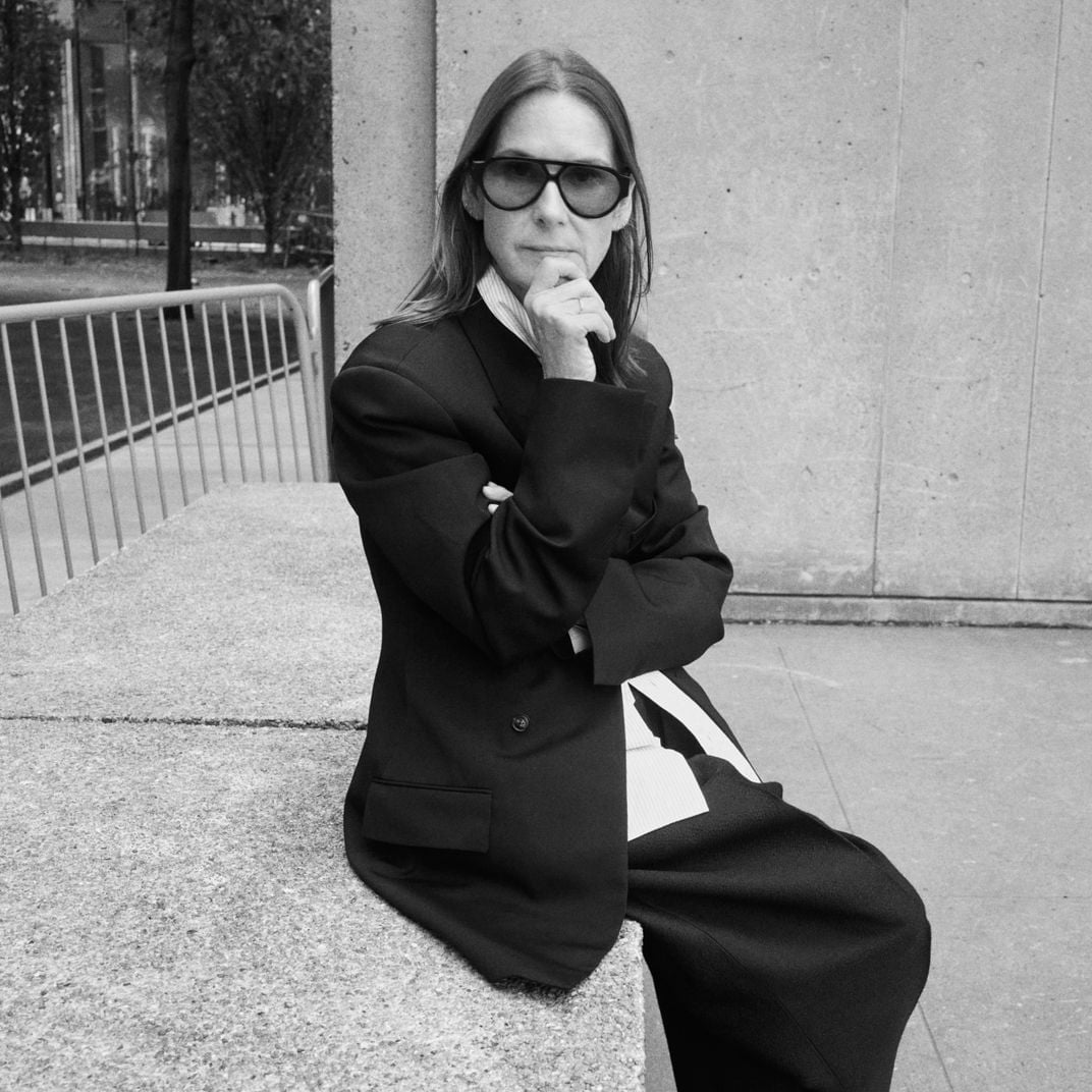 Black Blazer Over Turtleneck with Wide Leg Trousers — Trendy College Outfits