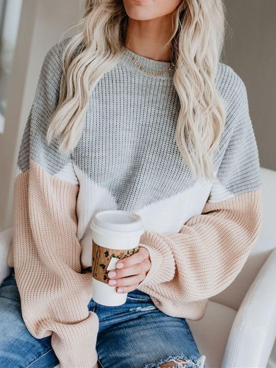 Color Block Knit Sweater Color Block Knit Sweater — Trendy Comfy Outfits