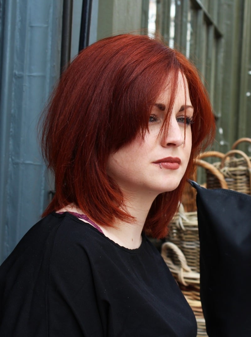 Chin Length Wavy Bob Cherry Copper — Trendy Copper Hair