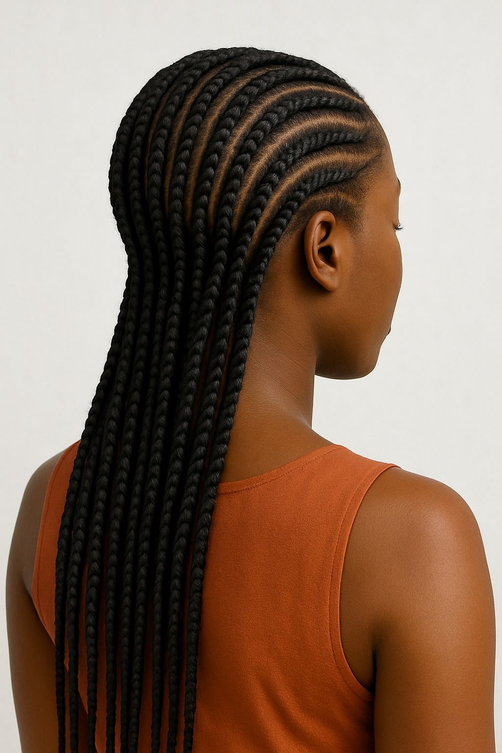 Neatly Done Mid-Back Cornrows Neatly Done Mid-Back Cornrows — Trendy Cornrows Hairstyles for Black Women
