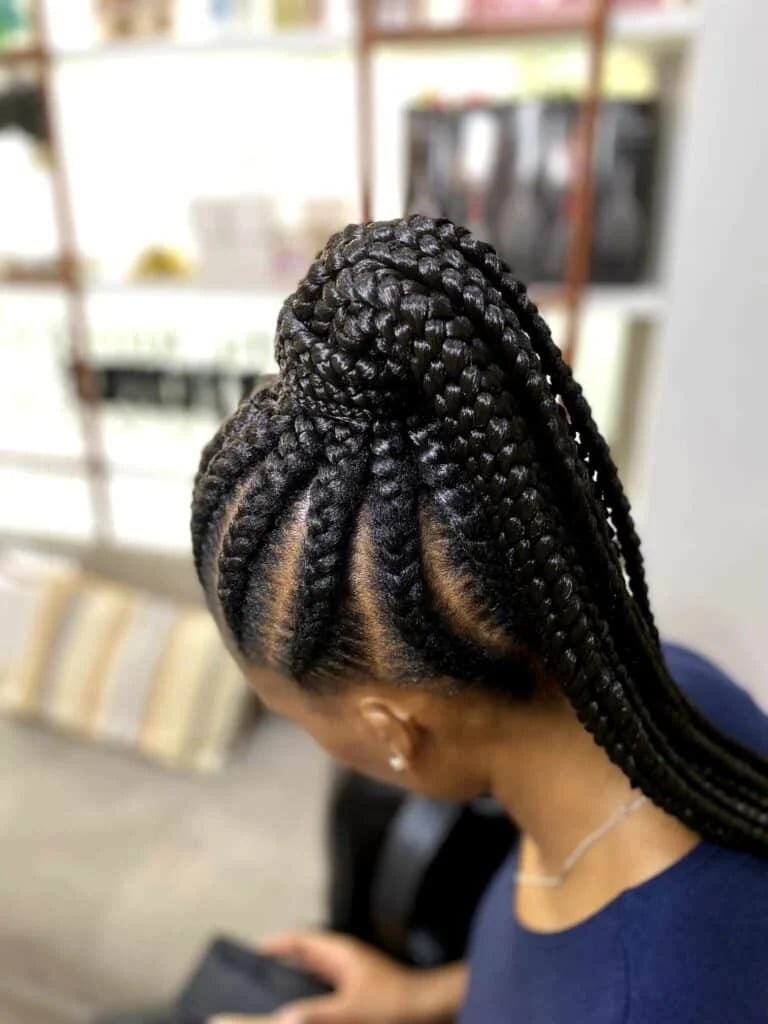 Cornrows Into High Braided Ponytail, Long Cornrows Into High Braided Ponytail, Long — Trendy Cornrows Hairstyles for Black Women