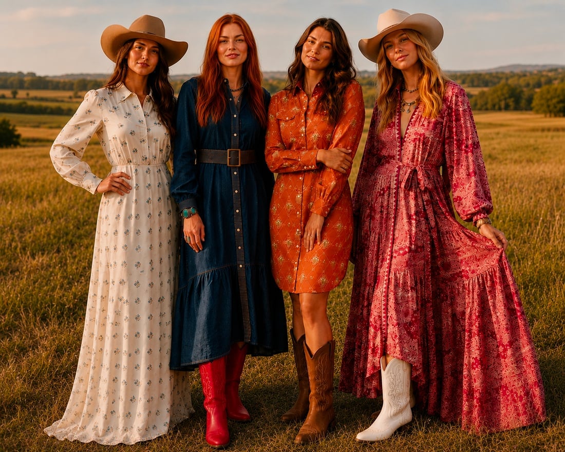 Luxury Western Dresses That Look Amazing with Cowboy Boots