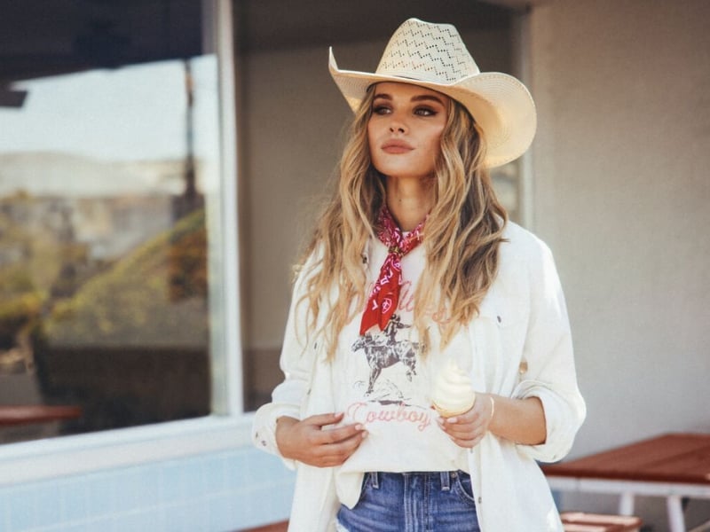 Denim Jacket Graphic Tee And Shorts Look, Office-Safe Version — Trendy Cowgirl Outfits