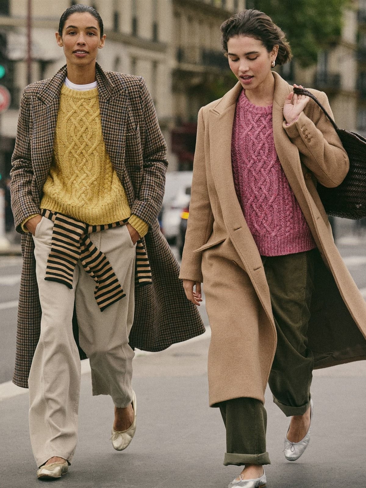 Chunky Cable Knit Sweaters with Wide Leg Trousers Chunky Cable Knit Sweaters with Wide Leg Trousers — Trendy Cozy Outfits