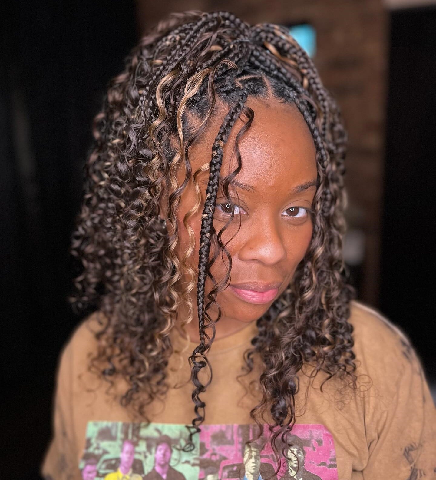 Shoulder-Length Braids With Face-Framing Curls Shoulder-Length Braids With Face-Framing Curls — Trendy Crochet Hair
