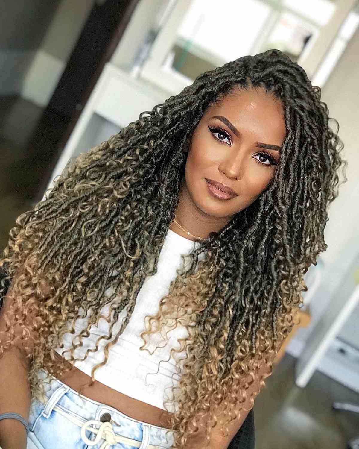 Mid-Back Butterfly Locs With Grey Ombre Mid-Back Butterfly Locs With Grey Ombre — Trendy Crochet Hair