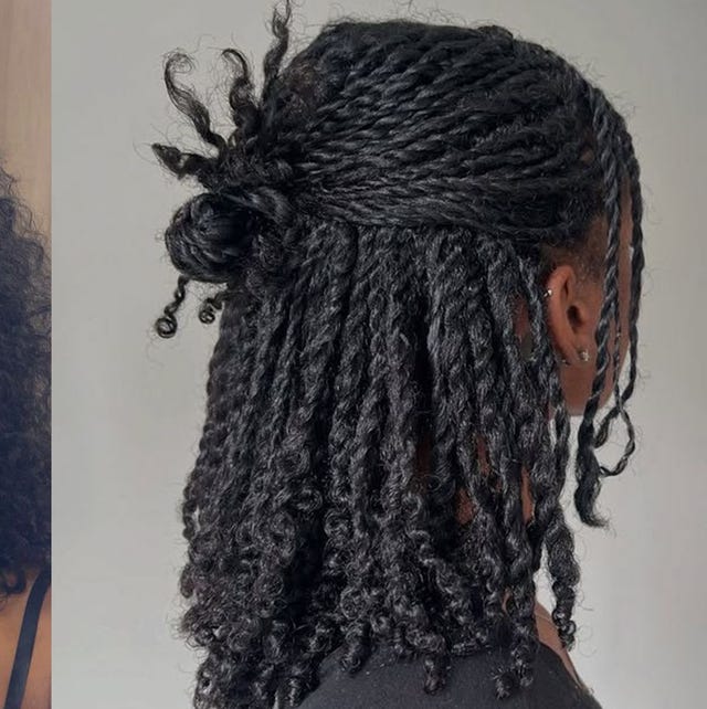 Shoulder-Length Twisted Locs Half-Up Style Shoulder-Length Twisted Locs Half-Up Style — Trendy Crochet Hair