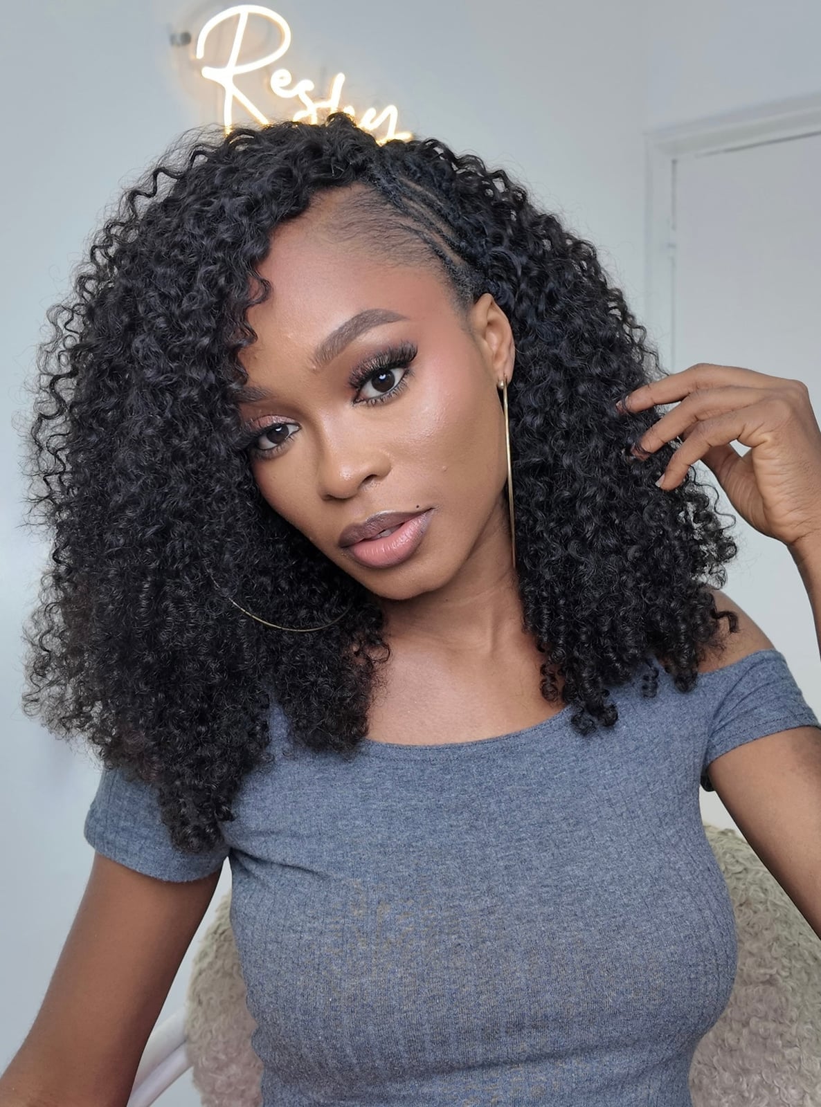 Shoulder-Length Defined Curls With Side Sweep Shoulder-Length Defined Curls With Side Sweep — Trendy Crochet Hair