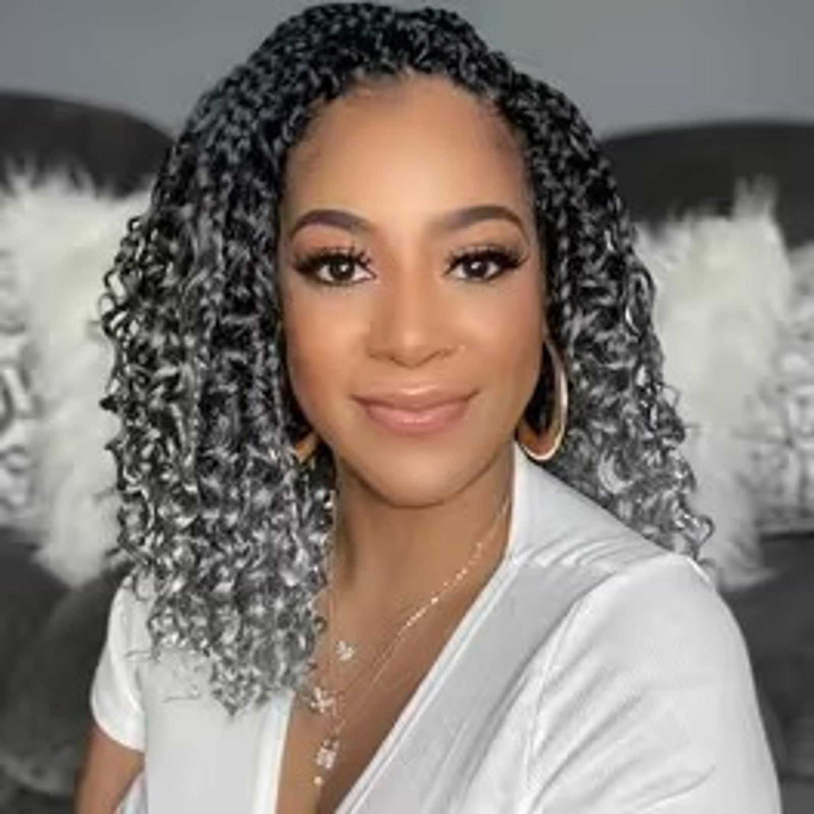 Collarbone Box Braids With Grey Ombre Collarbone Box Braids With Grey Ombre — Trendy Crochet Hair