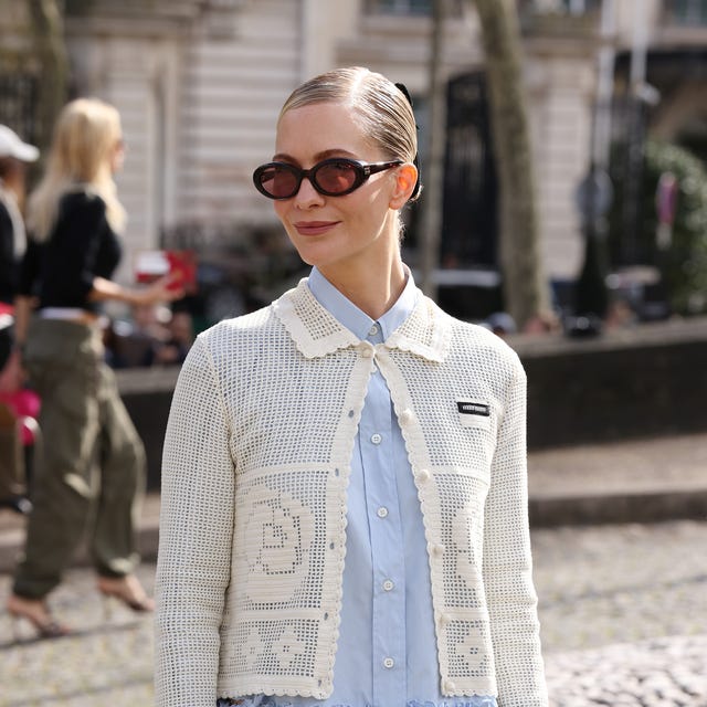 Cream Crochet Cardigan with Collared Shirt Cream Crochet Cardigan with Collared Shirt — Trendy Crochet Outfits