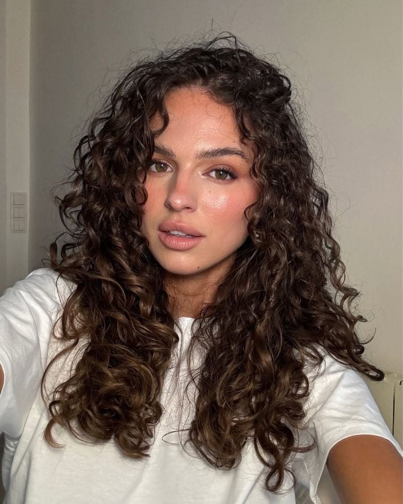 Mid-Back Defined Dark Brown Curls Mid-Back Defined Dark Brown Curls — Trendy Curly Hair Hairstyles