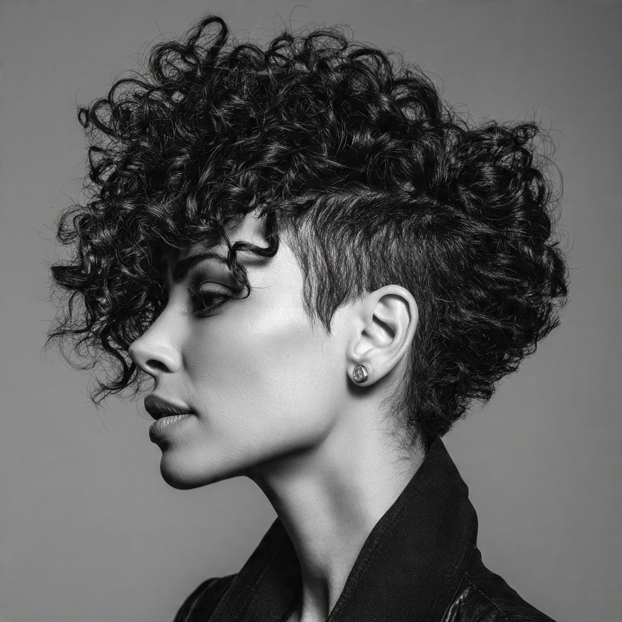 Short Black Curly With Undercut Short Black Curly With Undercut — Trendy Curly Hair Hairstyles