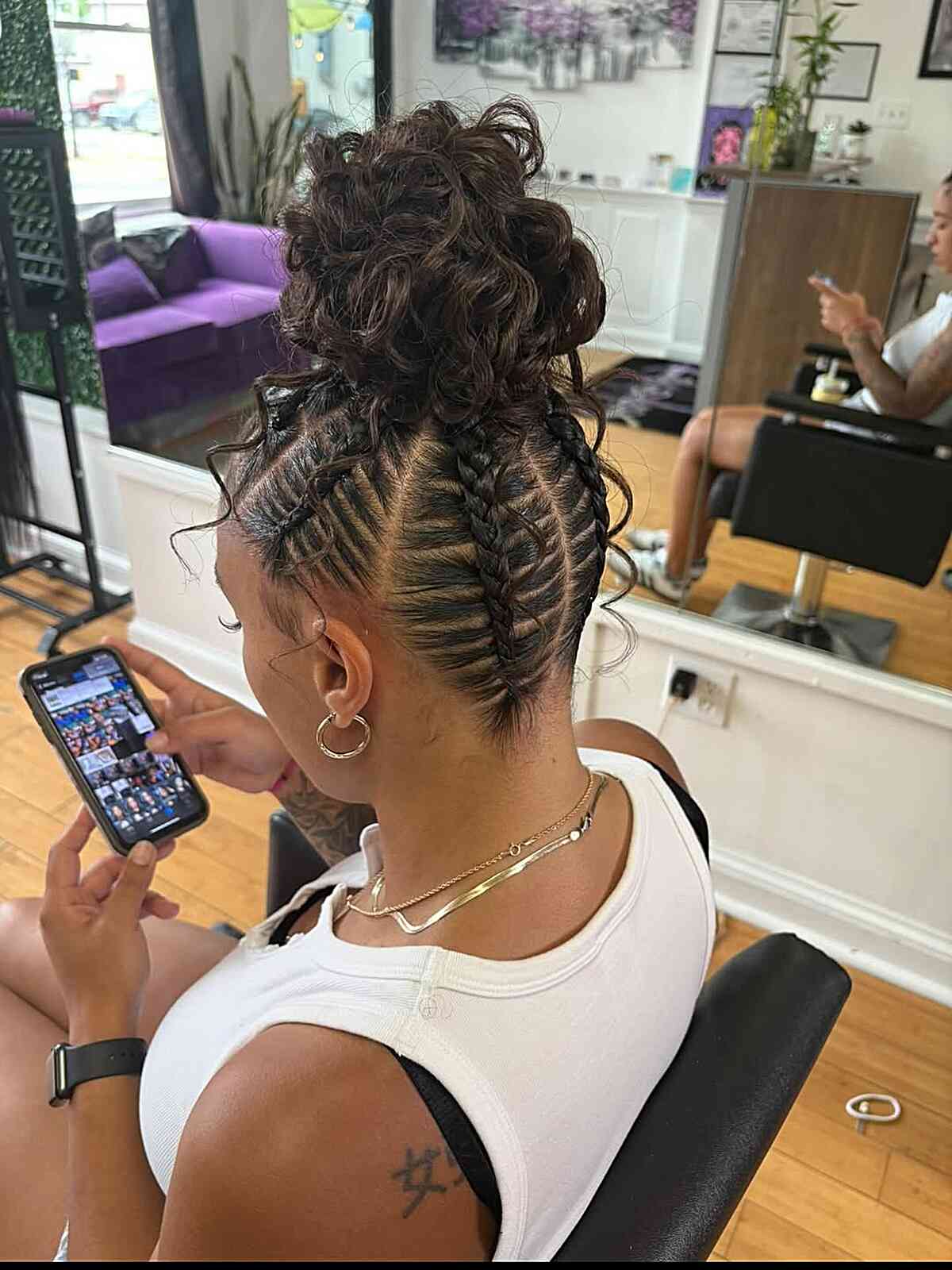 High Dark Brown Curly Bun High Dark Brown Curly Bun — Trendy Curly Updo