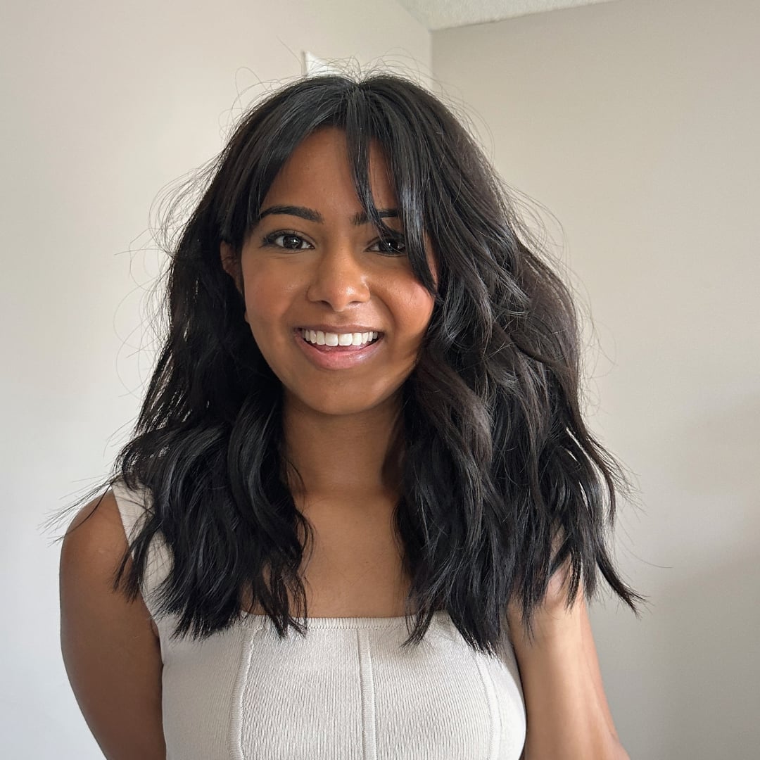 Shoulder Length Layers With Wispy Bangs and Air Dried — Trendy Cutting Bangs