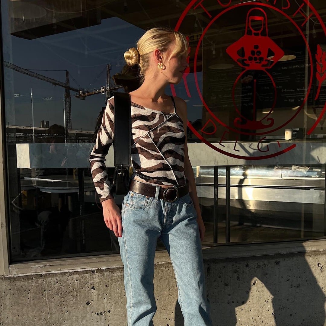 Zebra Print Top with Relaxed Fit Jeans Zebra Print Top with Relaxed Fit Jeans — Trendy Date Outfit