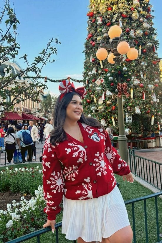 Mickey Mouse Snowflake Cardigan with Pleated Skirt — Trendy Disney Outfits