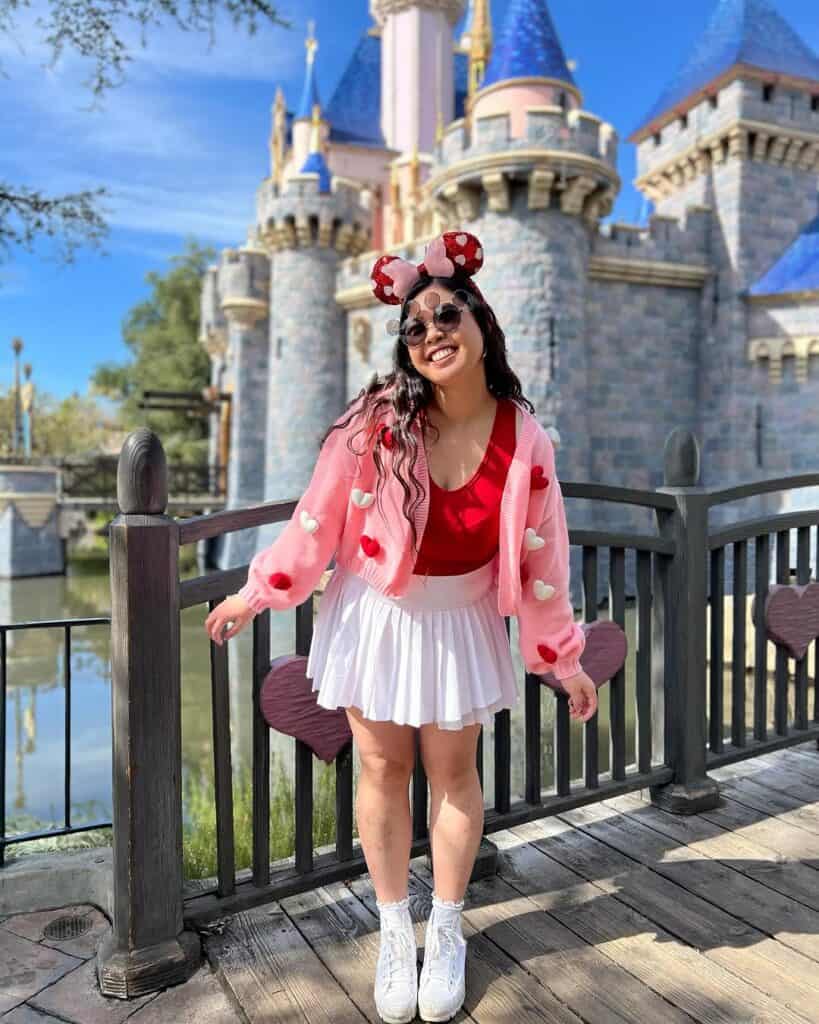 Heart Applique Knit Cardigan with Pleated Skirt — Trendy Disney Outfits