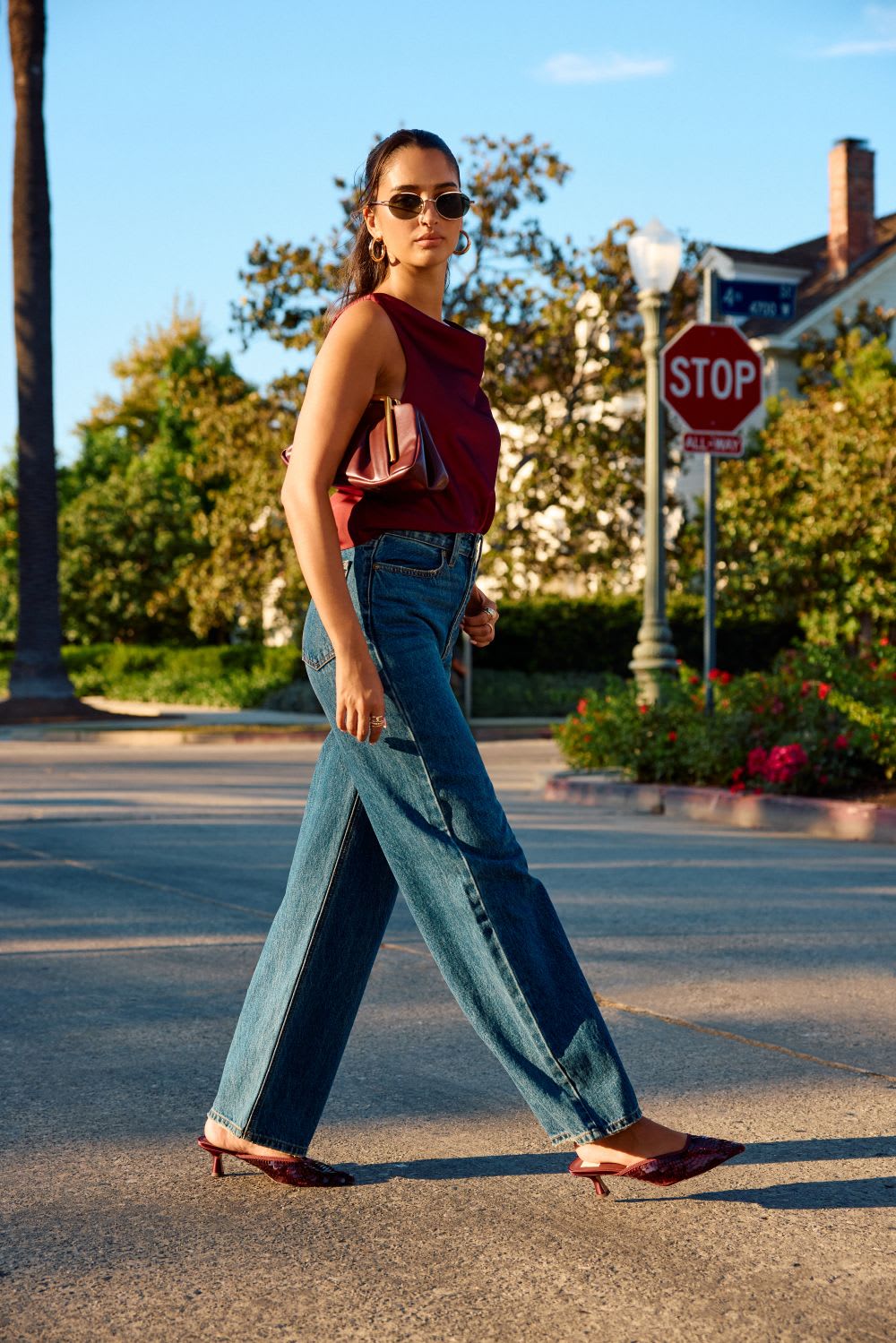 Cowl Neck Top with Wide Leg Jeans and Kitten Heels Cowl Neck Top with Wide Leg Jeans and Kitten Heels — Trendy Downtown Girl Outfits