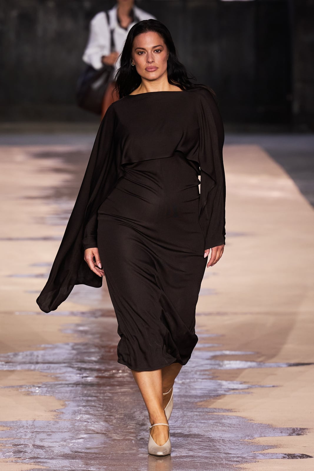Dark Brown Draped Midi Dress With Cape Sleeves Dark Brown Draped Midi Dress With Cape Sleeves — Trendy Dress As Your Type
