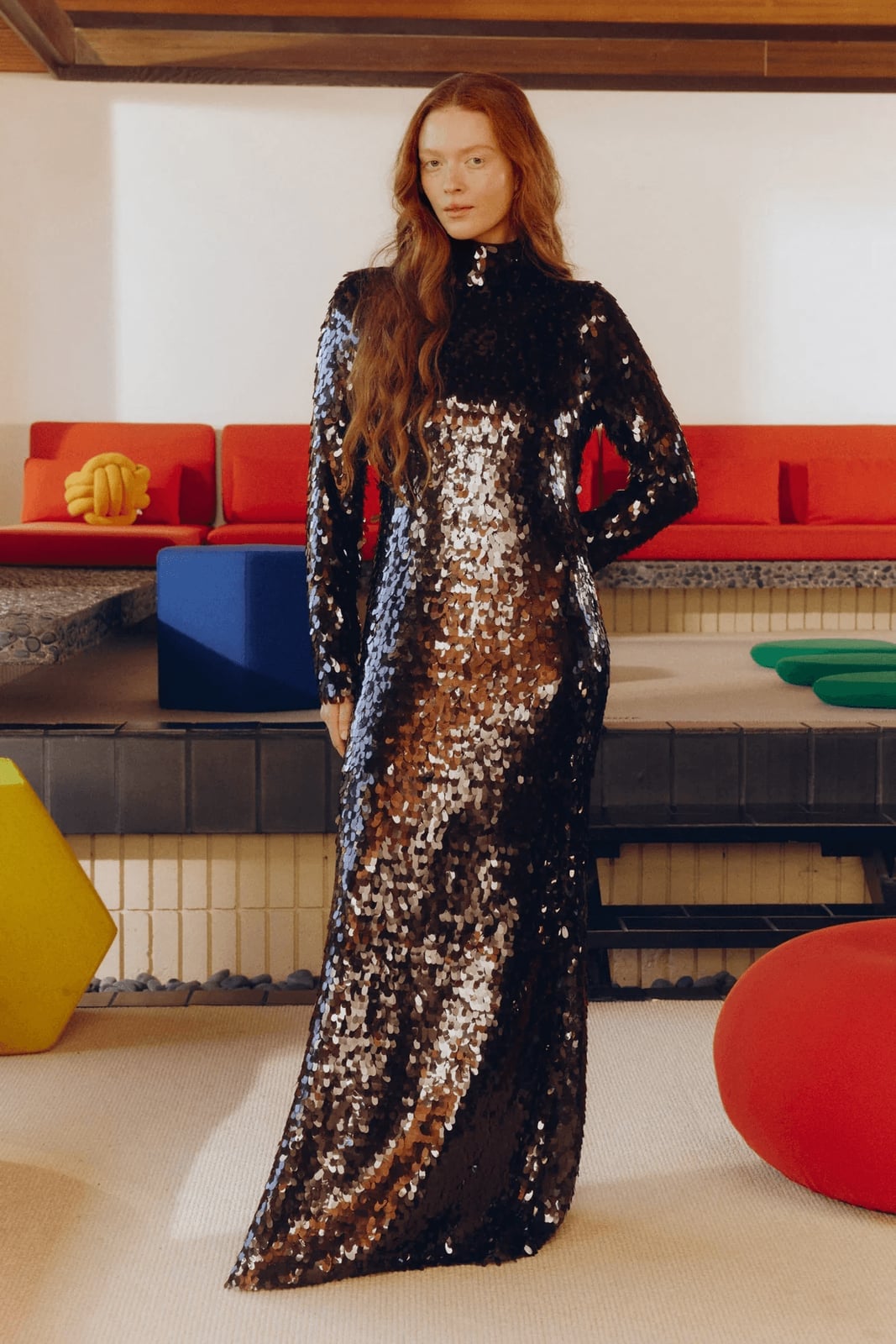 Black Sequined Long Sleeve Maxi Dress Black Sequined Long Sleeve Maxi Dress — Trendy Dress As Your Type