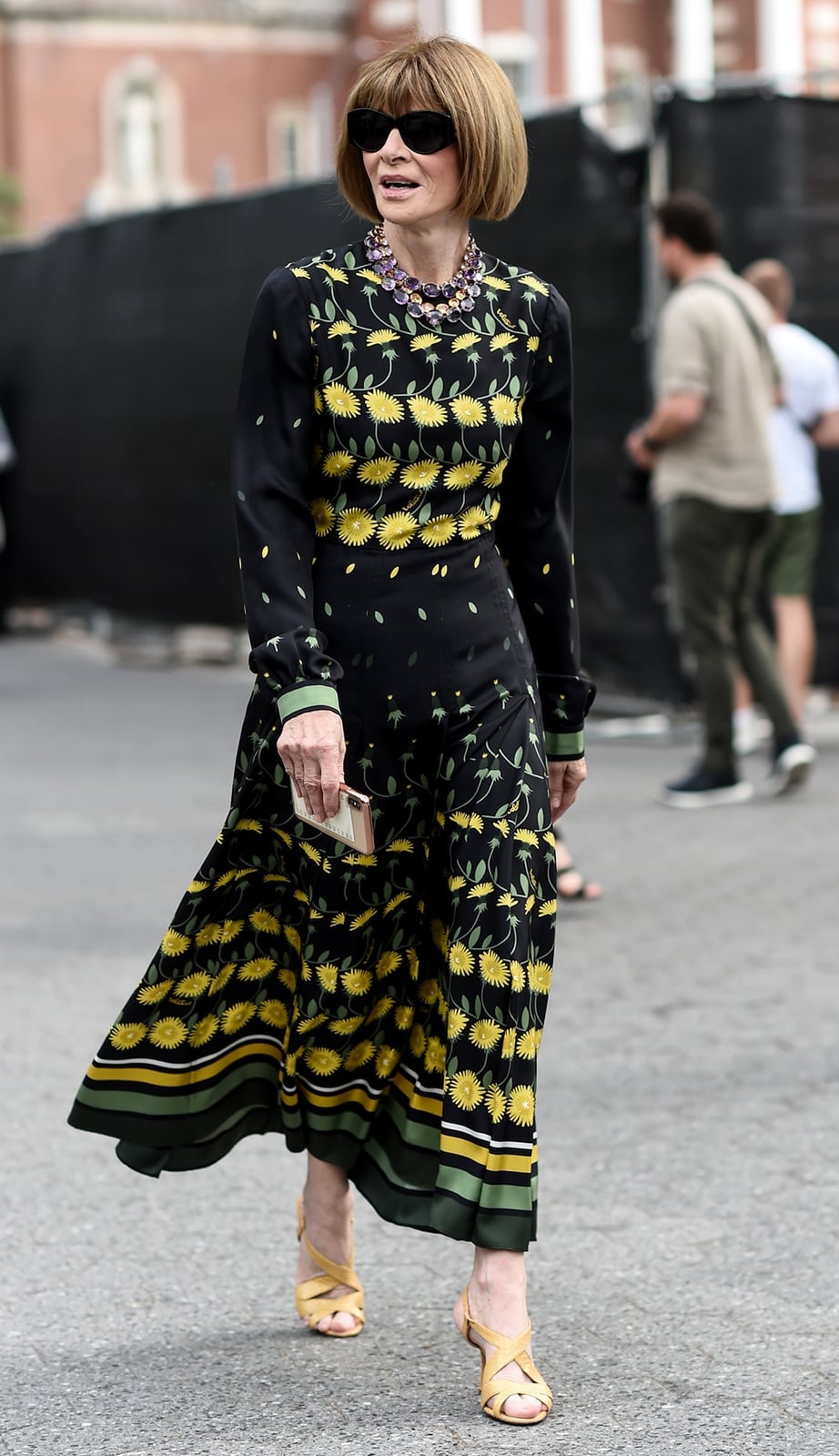 Black Floral Print Midi Dress with High Neckline Black Floral Print Midi Dress with High Neckline — Trendy Dress Like a Celebrity