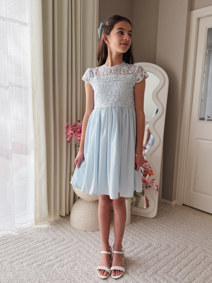 Light Blue Lace Bodice Party Dress Light Blue Lace Bodice Party Dress — Trendy Dresses for Teens