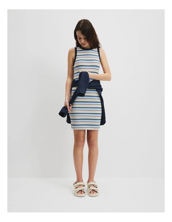 Striped Knit Tank Dress with Waist Tie Striped Knit Tank Dress with Waist Tie — Trendy Dresses for Teens