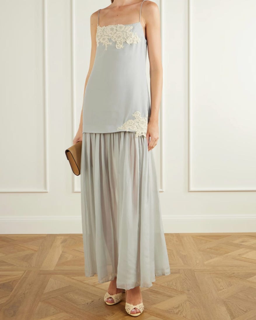 Light Blue Spaghetti Strap Maxi Dress Lace Trim Light Blue Spaghetti Strap Maxi Dress Lace Trim — Trendy Drop Waist Dresses