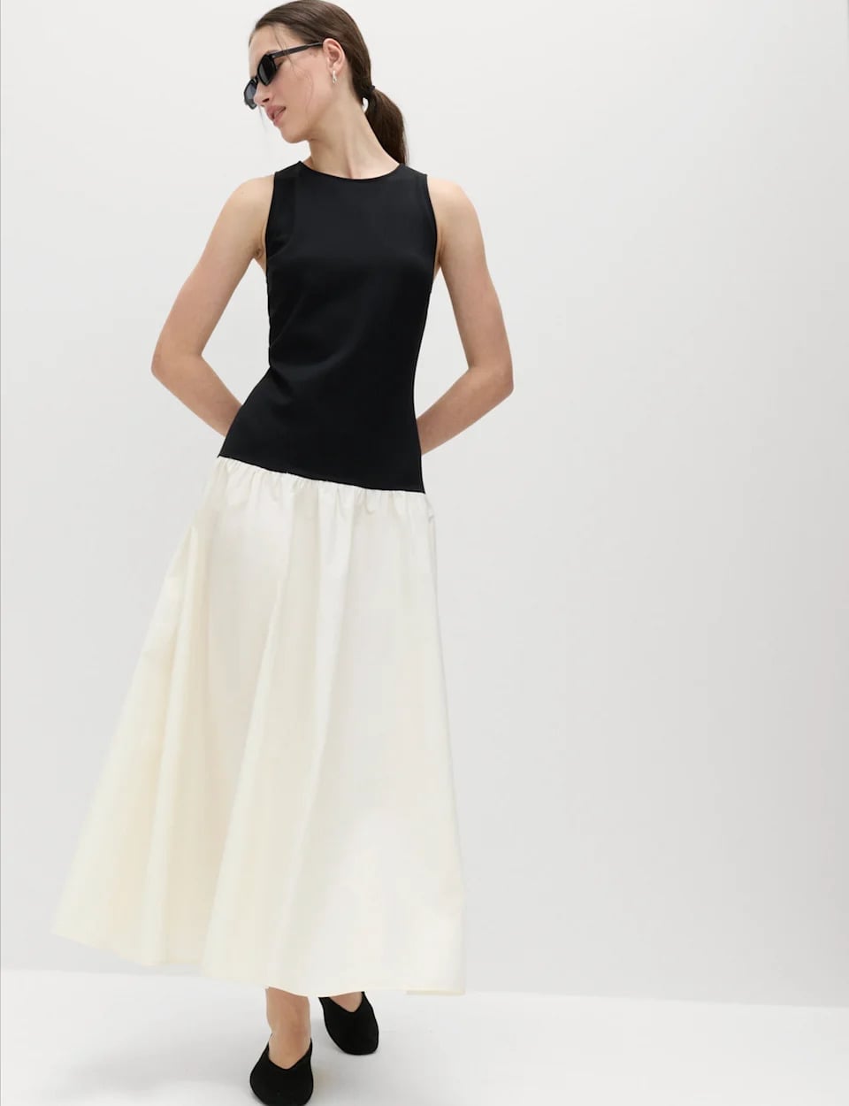 Black and Cream Drop Waist A-Line Dress Black and Cream Drop Waist A-Line Dress — Trendy Drop Waist Dresses
