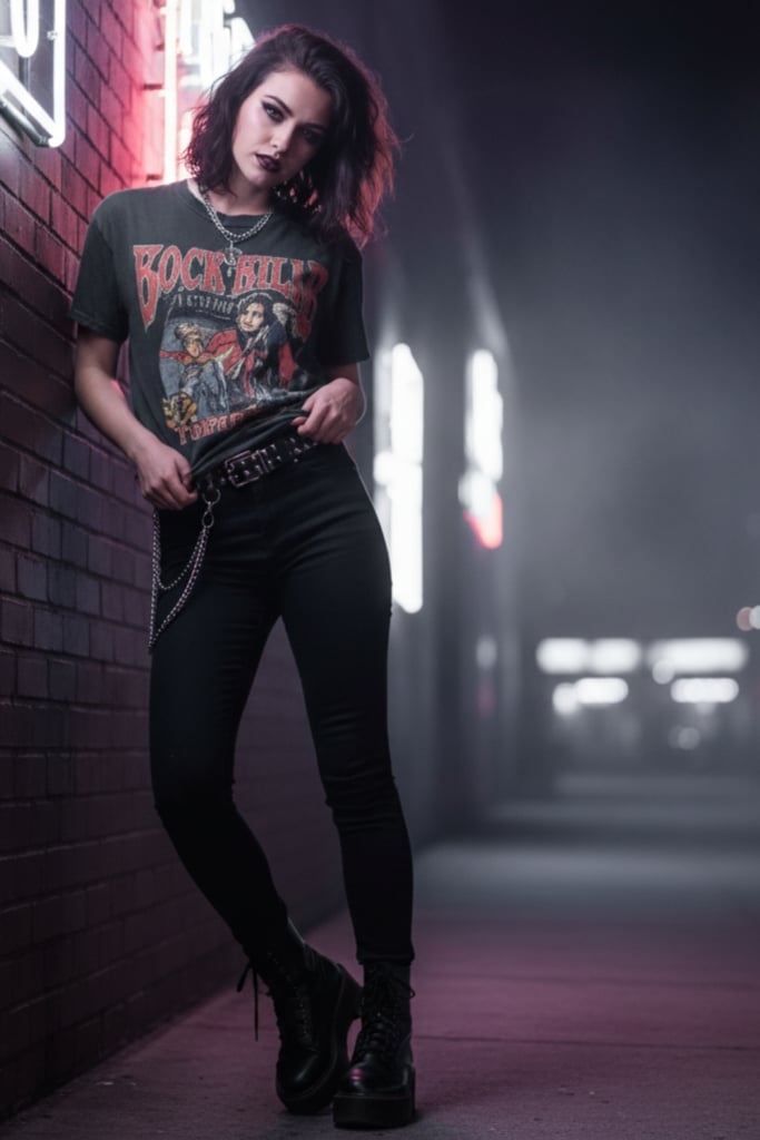 Vintage Band T-Shirt With Skinny Jeans — Trendy Emo Style