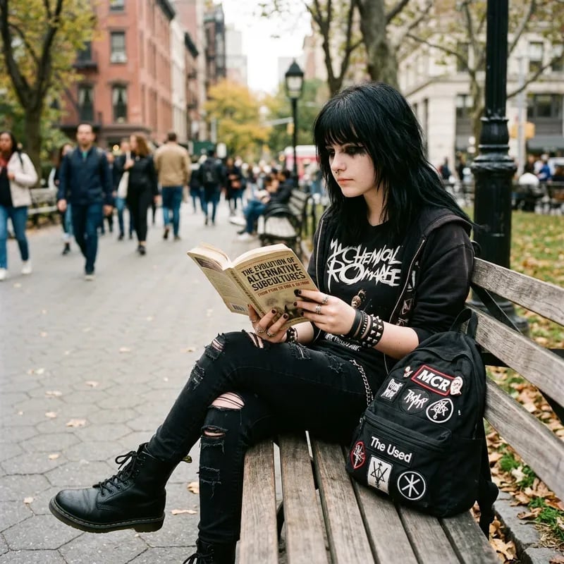 Oversized Hoodie With Distressed Jeans — Trendy Emo Style