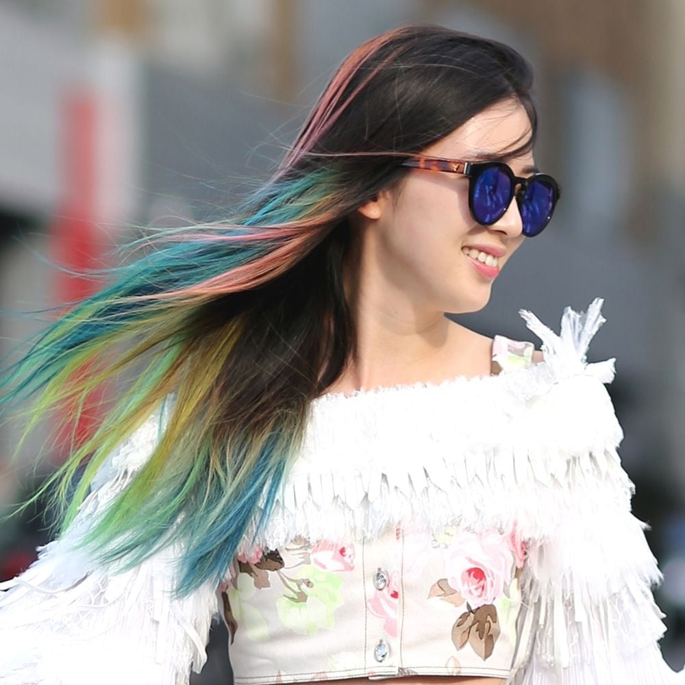 Mid-Back Dark Brown With Rainbow Highlights — Trendy Extensions Hair