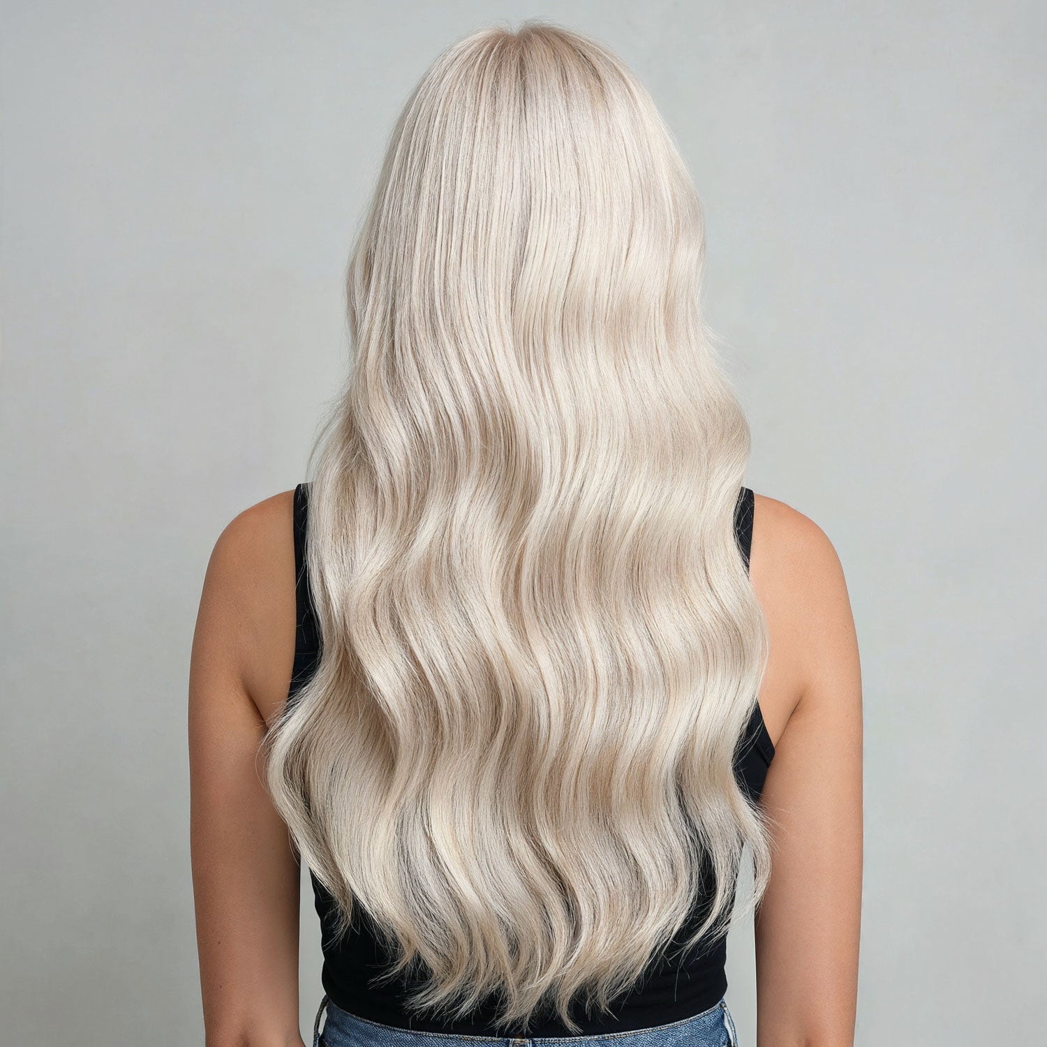 Extreme Length Platinum Blonde Waves — Trendy Extensions Hair