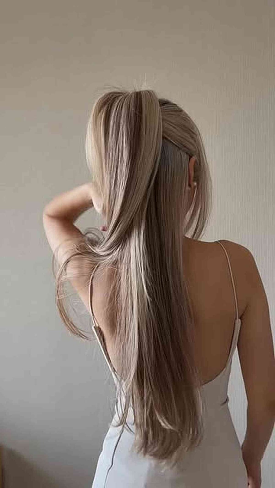 High Ponytail With Ash Blonde Extensions — Trendy Extensions Hair
