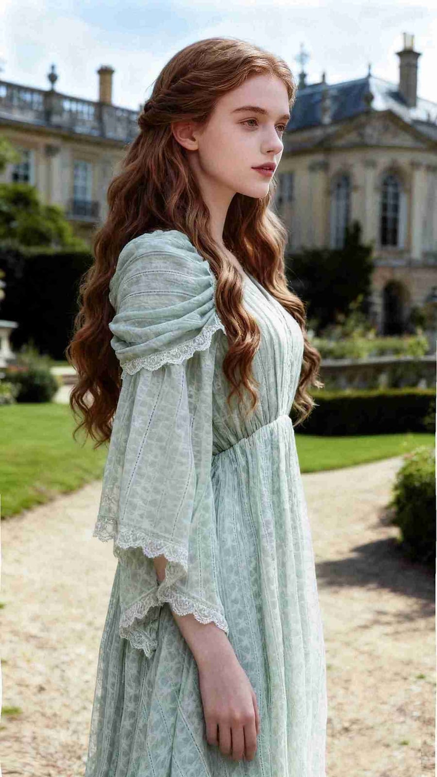 Fairycore V Neck Embroidery Nymph Dress Blue / S (Length- 50 inches/127cm) I Retro Fairy