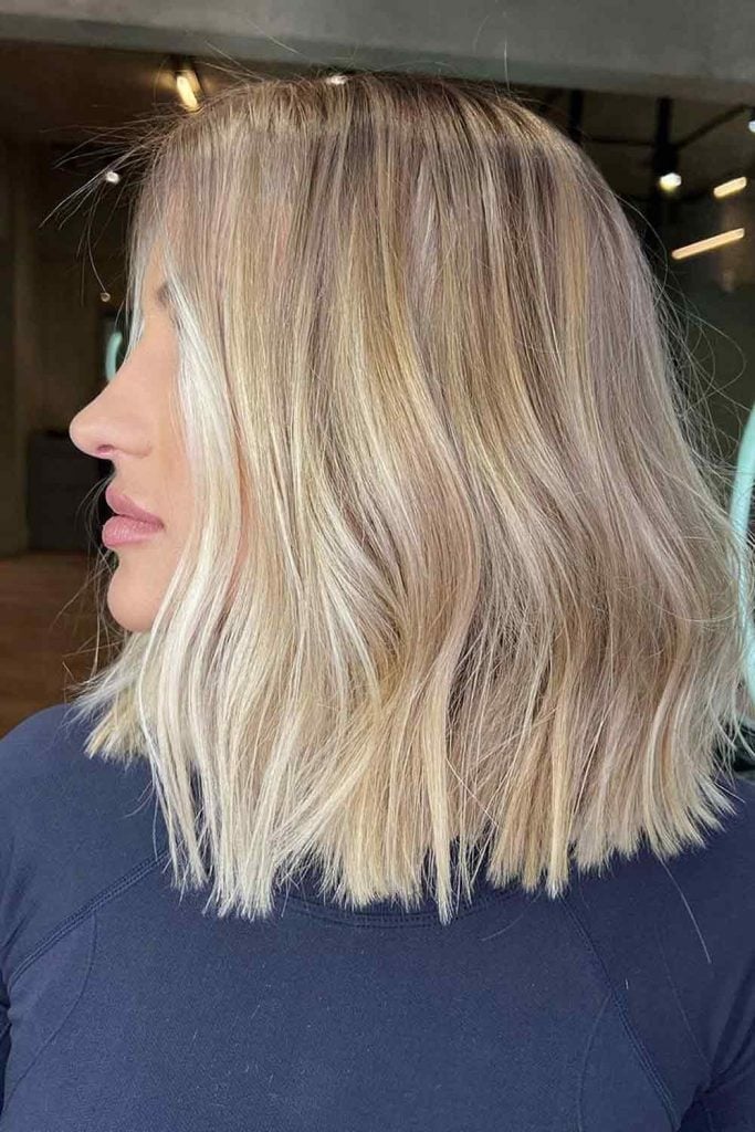 Collarbone Blonde Bob With Soft Waves Collarbone Blonde Bob With Soft Waves — Trendy Fine Hair